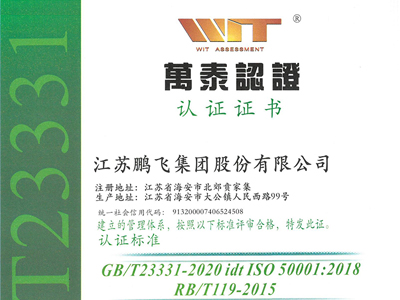 能源管理體系認證證書